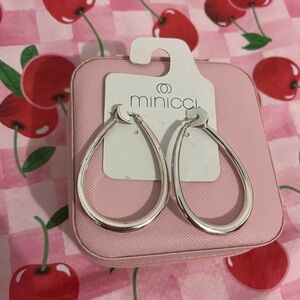 Minicci Shiny Silver Hoop Earrings